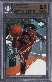 2003/04 UD Black Diamond Rainbow #184 LeBron James Rookie Card (#03/10) – BGS GEM MINT 9.5